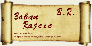 Boban Rajčić vizit kartica